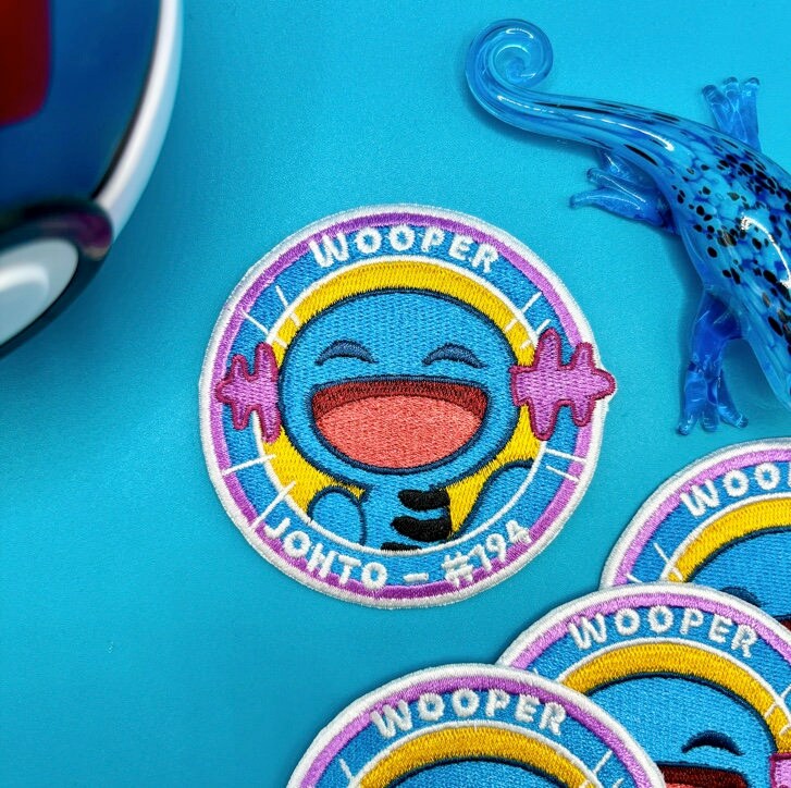 Wooper Embroidered Iron On Patch – KeirMcDoodle