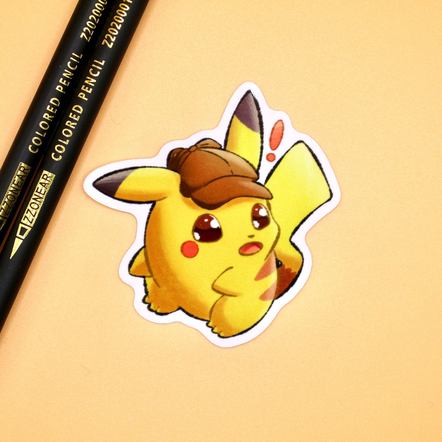 Shocked Detective Pikachu Sticker