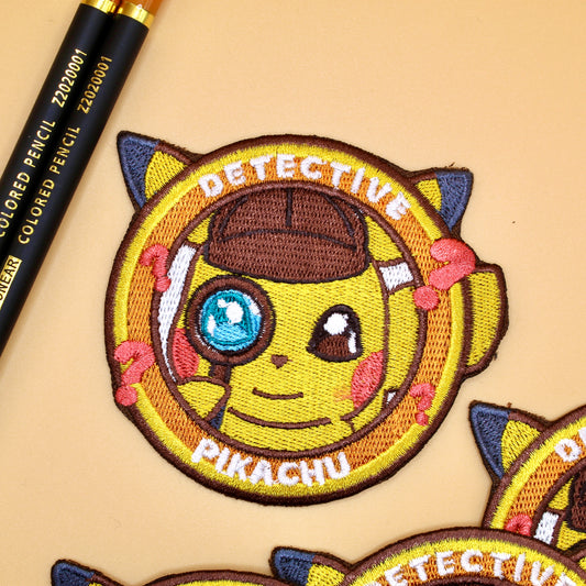 Detective Pikachu Embroidered Iron On Patch