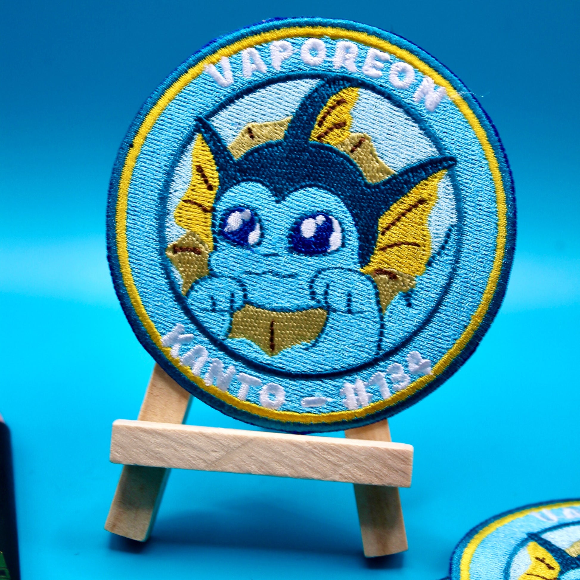 Vaporeon Embroidered Iron On Patch - Pokemon Embroidered Iron On Patch - Cute Pokemon Patch