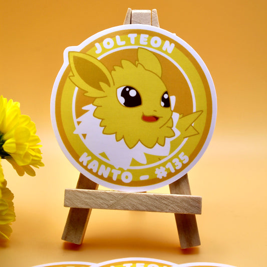 Jolteon Vinyl Sticker - Pokemon Sticker - Weatherproof Die Cut Sticker - Cute Pokemon Sticker