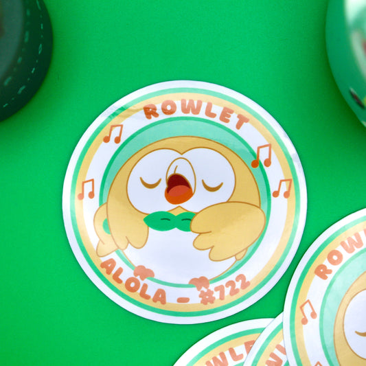 Rowlet Vinyl Sticker - Pokemon Sticker - Weatherproof Die Cut Sticker - Cute Pokemon Sticker