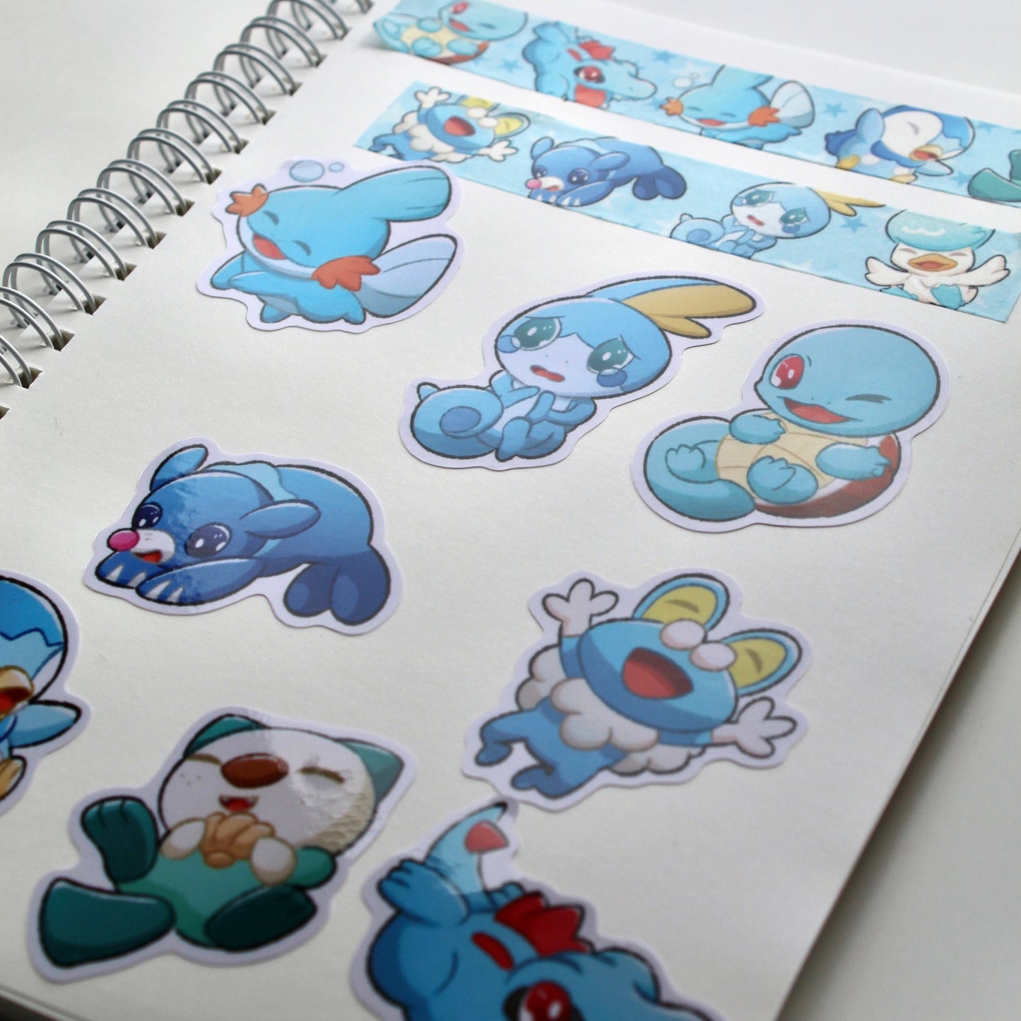 Pokemon Reusable Sticker Book Water Type Starters - Pokemon Notebook - A5 Reusable Sticker Book - Cute Pokemon Sticker Book