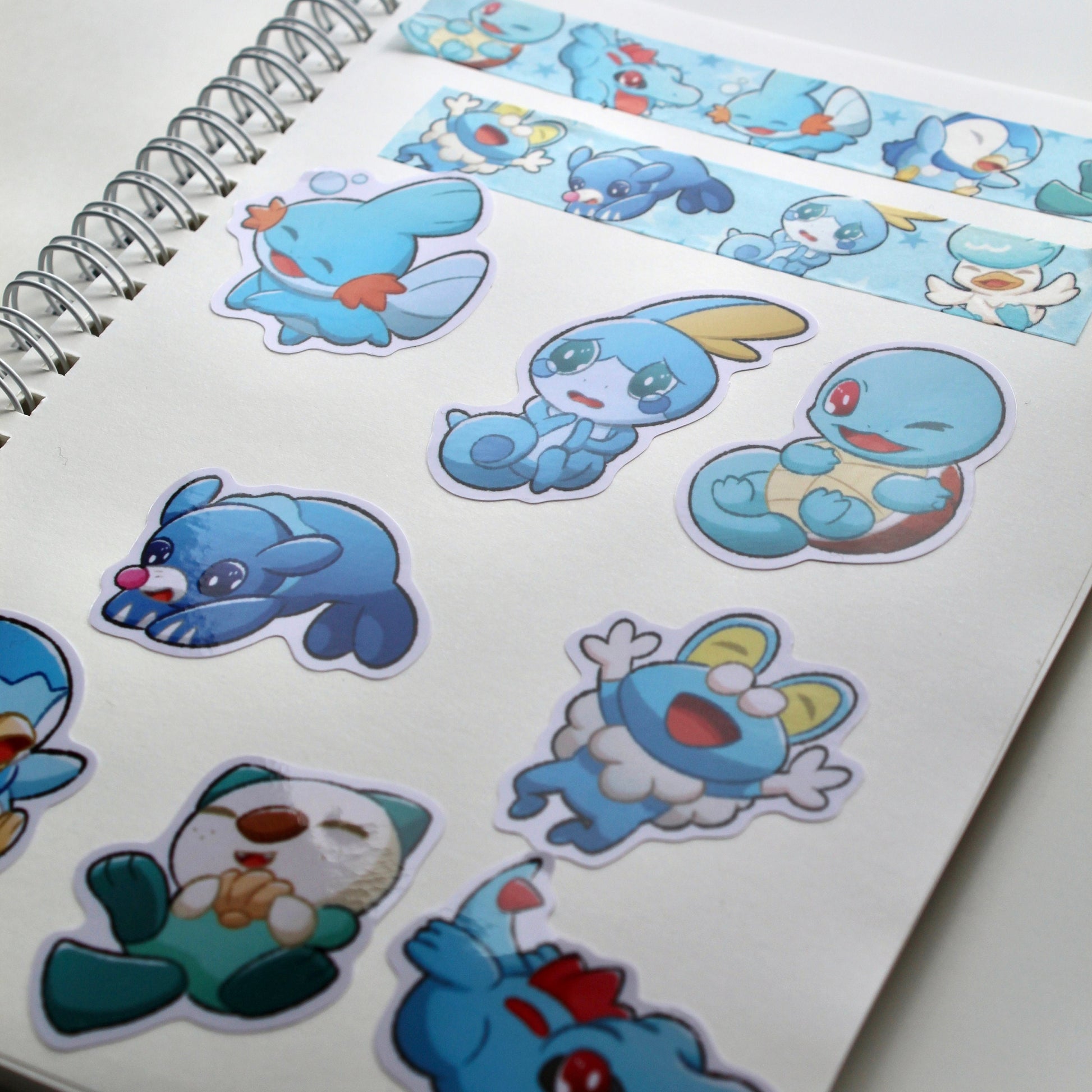 Pokemon Reusable Sticker Book Water Type Starters - Pokemon Notebook - A5 Reusable Sticker Book - Cute Pokemon Sticker Book