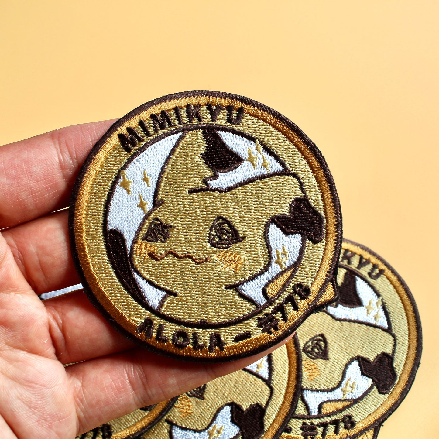 Mimikyu Embroidered Iron On Patch - Pokemon Embroidered Iron On Patch - Cute Pokemon Patch