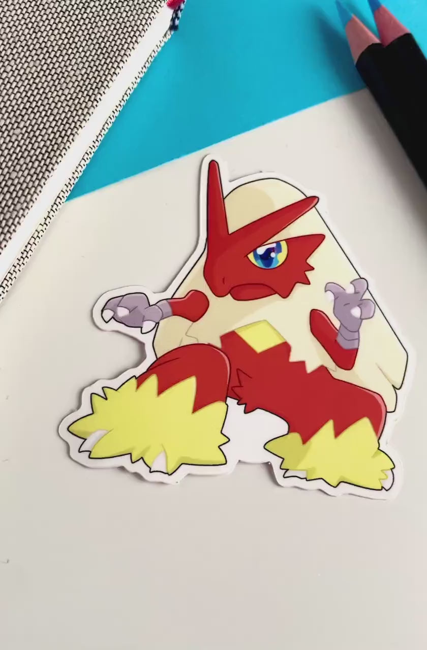 Blaziken Vinyl Sticker - Pokemon Sticker - Weatherproof Die Cut Sticker - Cute Pokemon Sticker