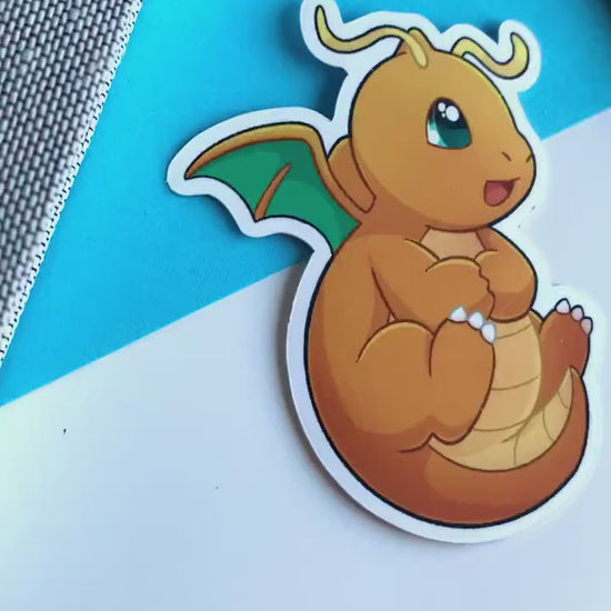 Dragonite Vinyl Sticker - Pokemon Sticker - Weatherproof Die Cut Sticker - Cute Pokemon Sticker