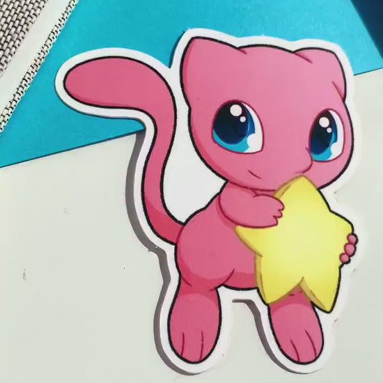 Mew Star Vinyl Sticker - Pokemon Sticker - Weatherproof Die Cut Sticker - Cute Pokemon Sticker