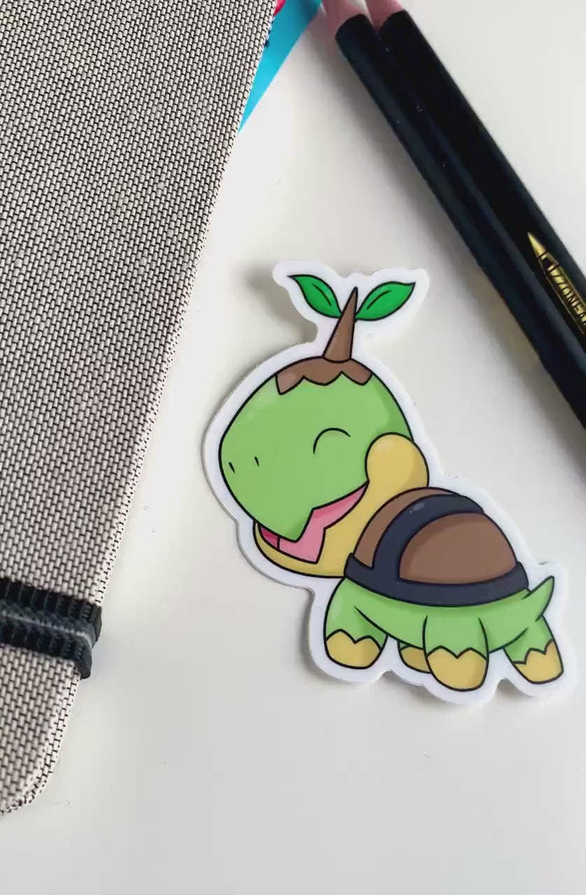 Turtwig Vinyl Sticker - Pokemon Sticker - Weatherproof Die Cut Sticker - Cute Pokemon Sticker