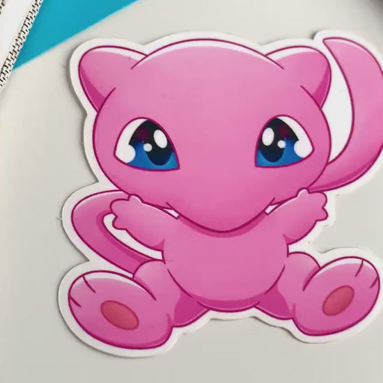 Mew Vinyl Sticker - Pokemon Sticker - Weatherproof Die Cut Sticker - Cute Pokemon Sticker