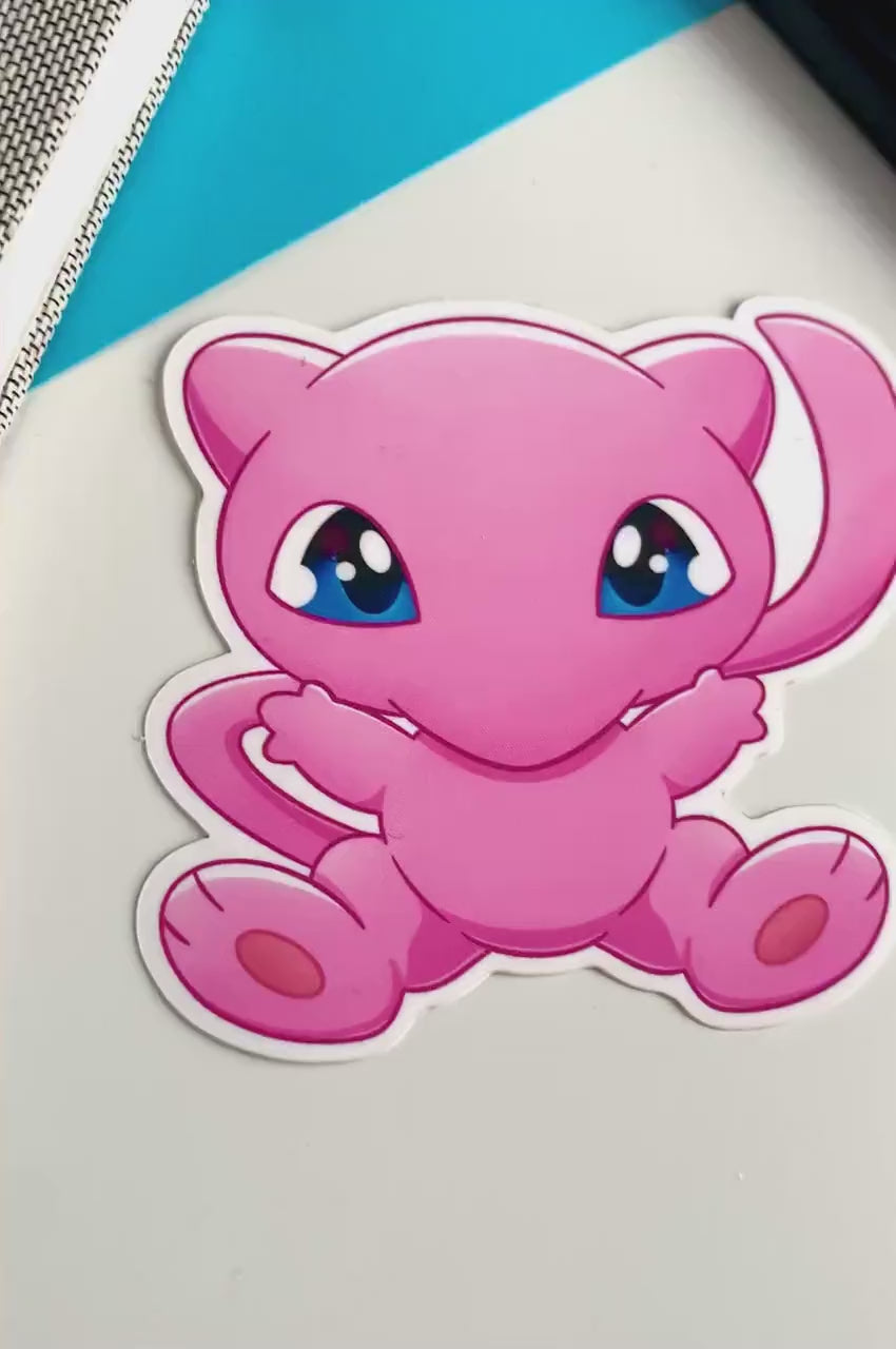 Mew Vinyl Sticker - Pokemon Sticker - Weatherproof Die Cut Sticker - Cute Pokemon Sticker