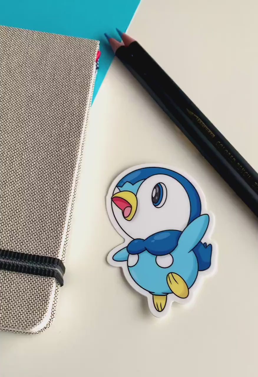 Piplup Vinyl Sticker - Pokemon Sticker - Weatherproof Die Cut Sticker - Cute Pokemon Sticker