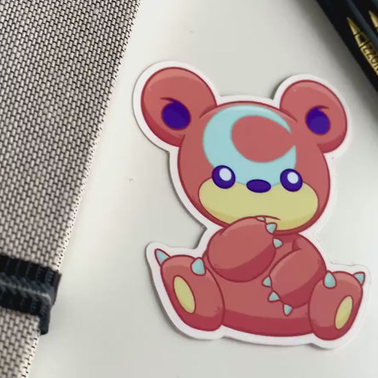 Teddiursa Vinyl Sticker - Pokemon Sticker - Weatherproof Die Cut Sticker - Cute Pokemon Sticker