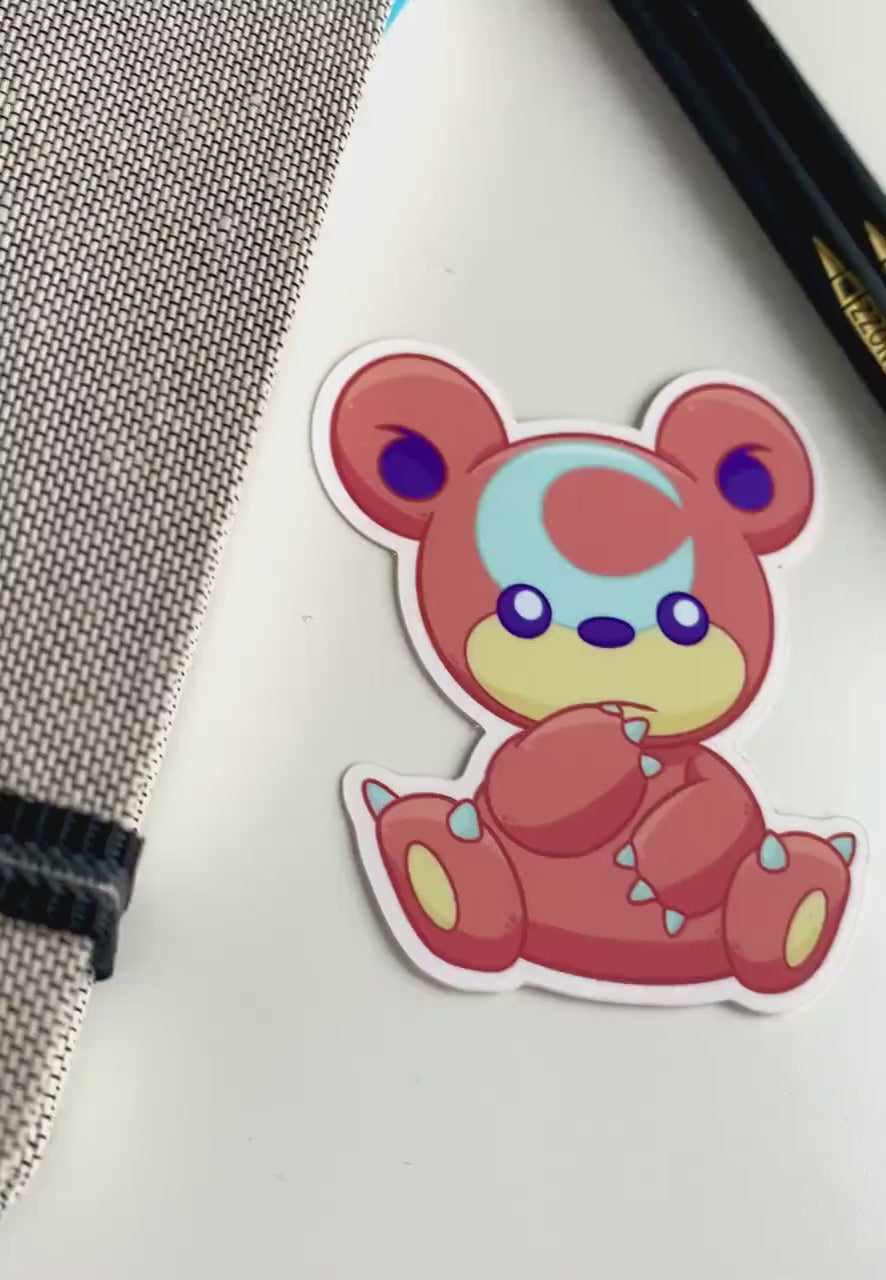 Teddiursa Vinyl Sticker - Pokemon Sticker - Weatherproof Die Cut Sticker - Cute Pokemon Sticker