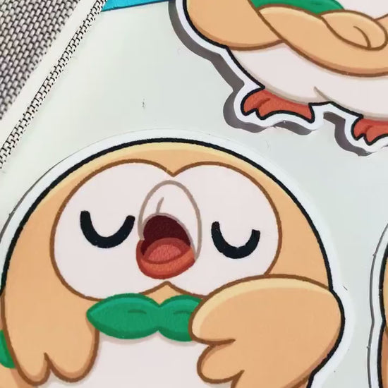 Rowlet Vinyl Sticker Set - Pokemon Sticker - Weatherproof Die Cut Sticker - Cute Pokemon Sticker