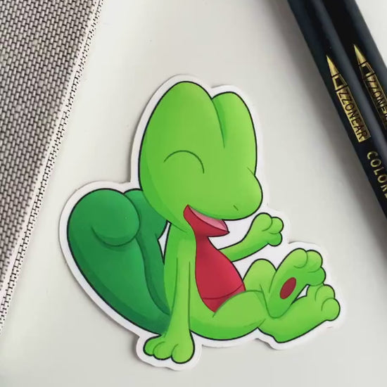 Treecko Vinyl Sticker - Pokemon Sticker - Weatherproof Die Cut Sticker - Cute Pokemon Sticker