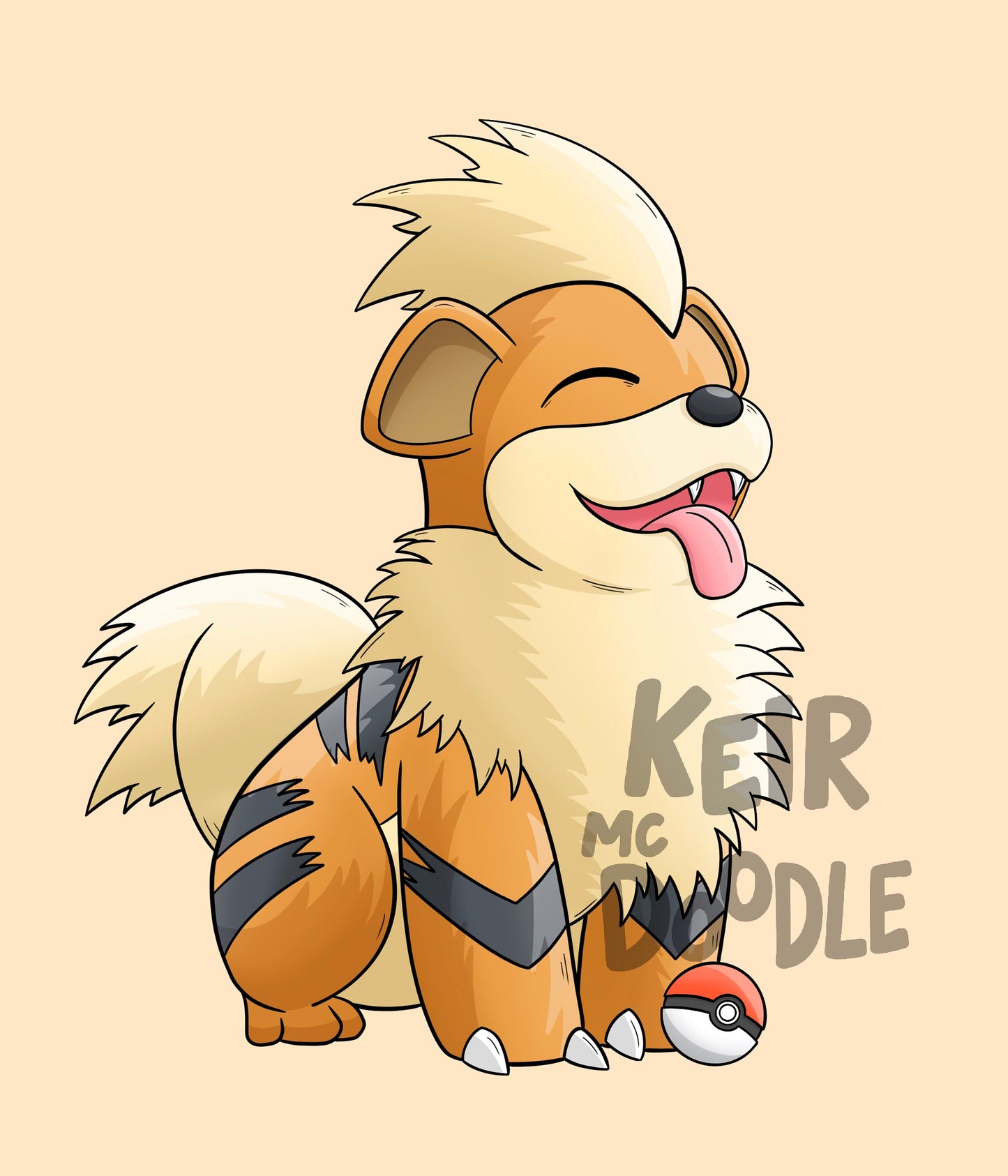 Growlithe Vinyl Sticker - Pokemon Sticker - Weatherproof Die Cut Sticker - Cute Pokemon Sticker