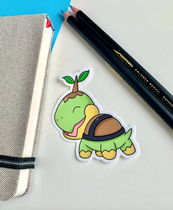 Turtwig Vinyl Sticker - Pokemon Sticker - Weatherproof Die Cut Sticker - Cute Pokemon Sticker