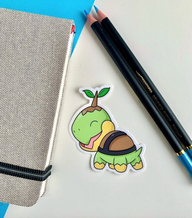 Turtwig Vinyl Sticker - Pokemon Sticker - Weatherproof Die Cut Sticker - Cute Pokemon Sticker