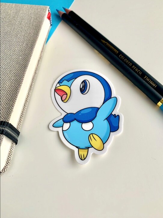 Piplup Vinyl Sticker - Pokemon Sticker - Weatherproof Die Cut Sticker - Cute Pokemon Sticker