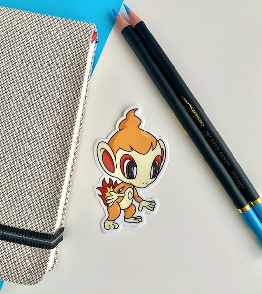 Chimchar Vinyl Sticker - Pokemon Sticker - Weatherproof Die Cut Sticker - Cute Pokemon Sticker