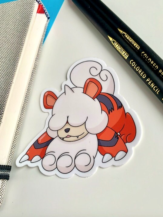 Hisui Growlithe Vinyl Sticker - Pokemon Sticker - Weatherproof Die Cut Sticker - Cute Pokemon Sticker