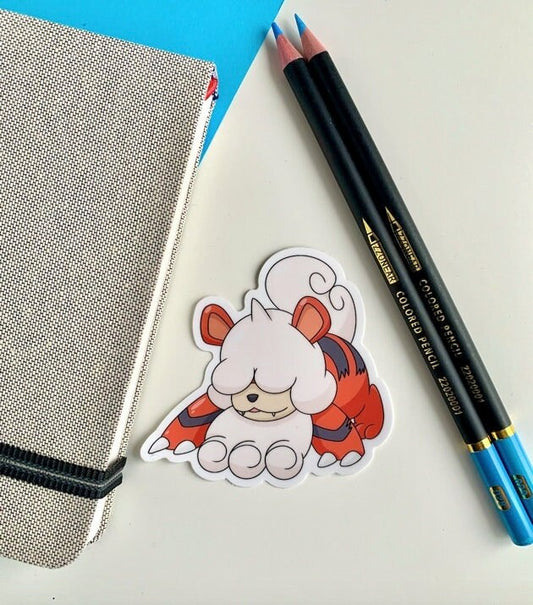 Hisui Growlithe Vinyl Sticker - Pokemon Sticker - Weatherproof Die Cut Sticker - Cute Pokemon Sticker