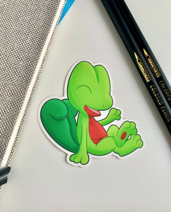 Treecko Vinyl Sticker - Pokemon Sticker - Weatherproof Die Cut Sticker - Cute Pokemon Sticker