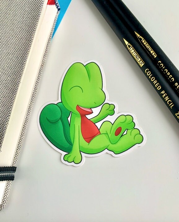 Treecko Vinyl Sticker - Pokemon Sticker - Weatherproof Die Cut Sticker - Cute Pokemon Sticker