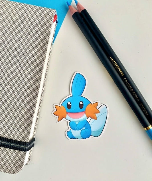 Mudkip Vinyl Sticker - Pokemon Sticker - Weatherproof Die Cut Sticker - Cute Pokemon Sticker