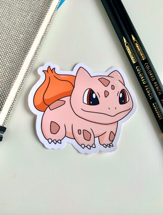 Bulbasaur Autumn Vinyl Sticker - Pokemon Sticker - Weatherproof Die Cut Sticker - Cute Pokemon Sticker