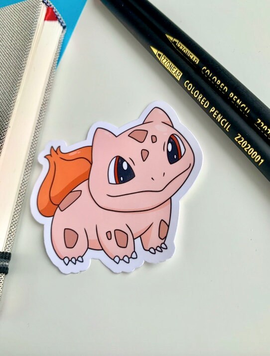 Bulbasaur Autumn Vinyl Sticker - Pokemon Sticker - Weatherproof Die Cut Sticker - Cute Pokemon Sticker