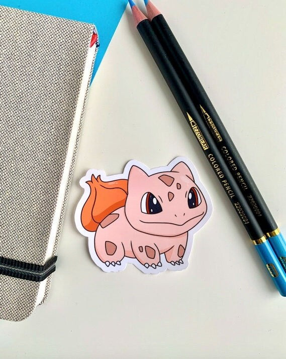 Bulbasaur Autumn Vinyl Sticker - Pokemon Sticker - Weatherproof Die Cut Sticker - Cute Pokemon Sticker