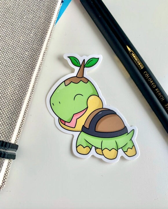 Turtwig Vinyl Sticker - Pokemon Sticker - Weatherproof Die Cut Sticker - Cute Pokemon Sticker