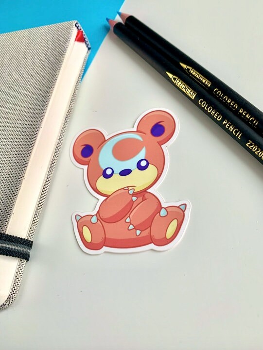 Teddiursa Vinyl Sticker - Pokemon Sticker - Weatherproof Die Cut Sticker - Cute Pokemon Sticker