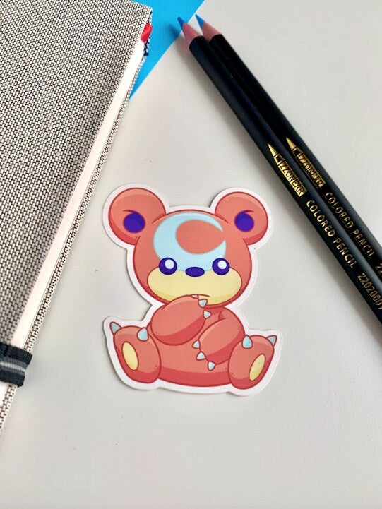 Teddiursa Vinyl Sticker - Pokemon Sticker - Weatherproof Die Cut Sticker - Cute Pokemon Sticker