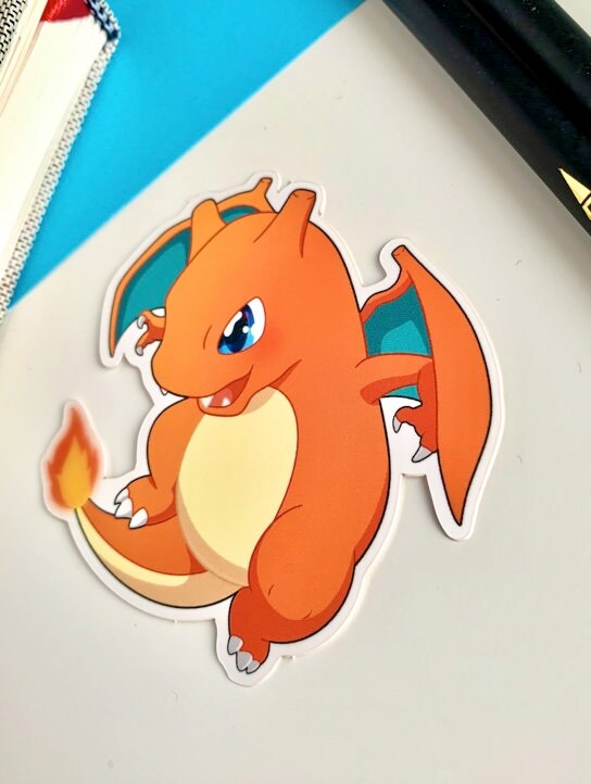 Charizard Vinyl Sticker - Pokemon Sticker - Weatherproof Die Cut Sticker - Cute Pokemon Sticker