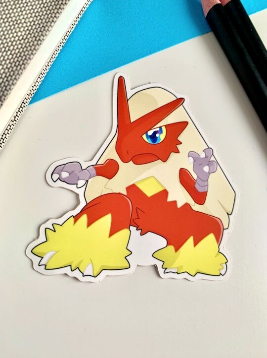 Blaziken Vinyl Sticker - Pokemon Sticker - Weatherproof Die Cut Sticker - Cute Pokemon Sticker