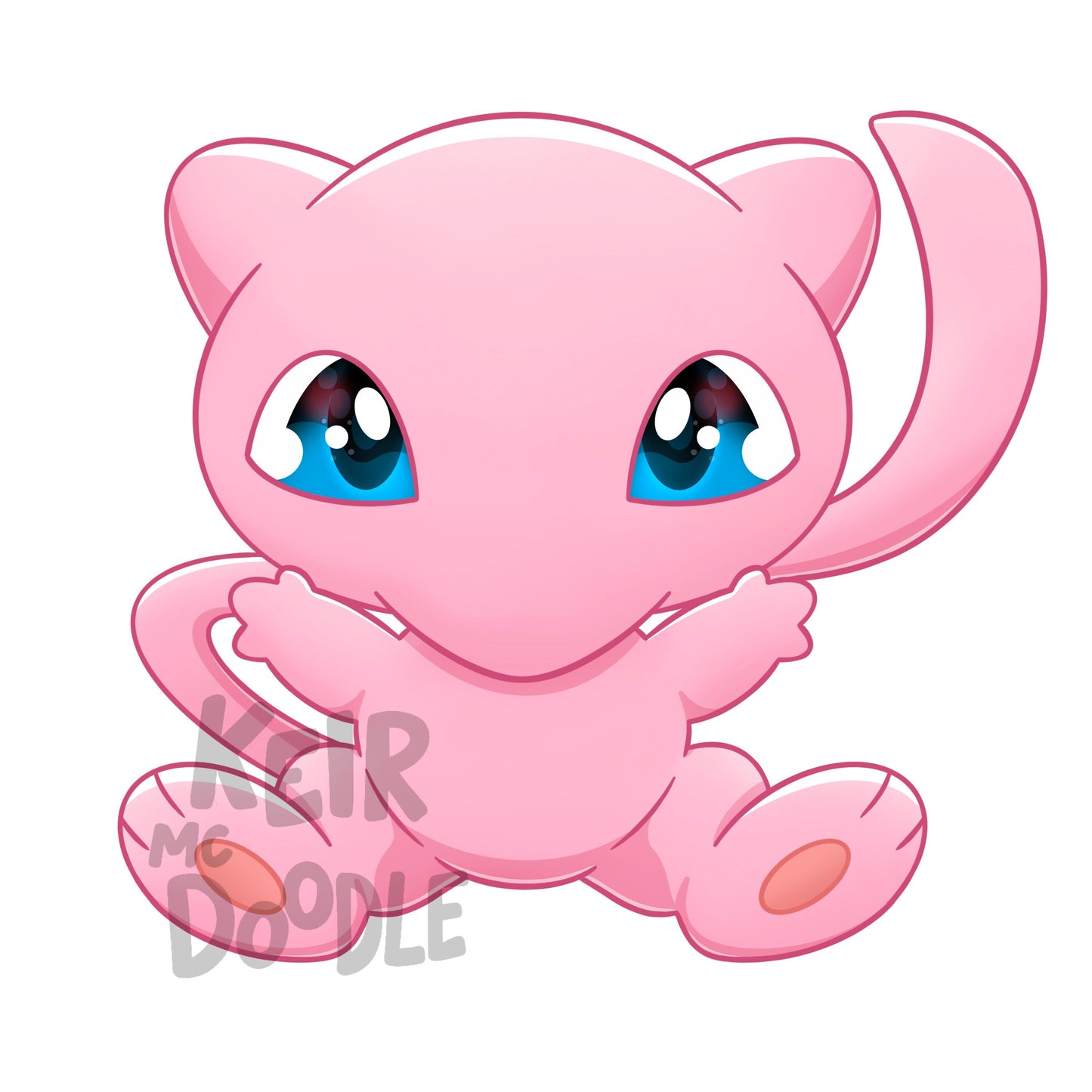 Mew Vinyl Sticker - Pokemon Sticker - Weatherproof Die Cut Sticker - Cute Pokemon Sticker