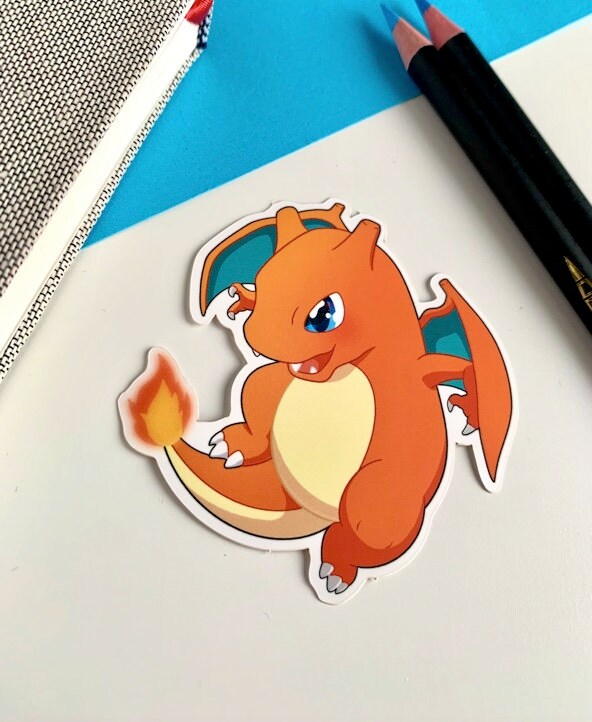 Charizard Vinyl Sticker - Pokemon Sticker - Weatherproof Die Cut Sticker - Cute Pokemon Sticker