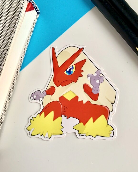 Blaziken Vinyl Sticker - Pokemon Sticker - Weatherproof Die Cut Sticker - Cute Pokemon Sticker