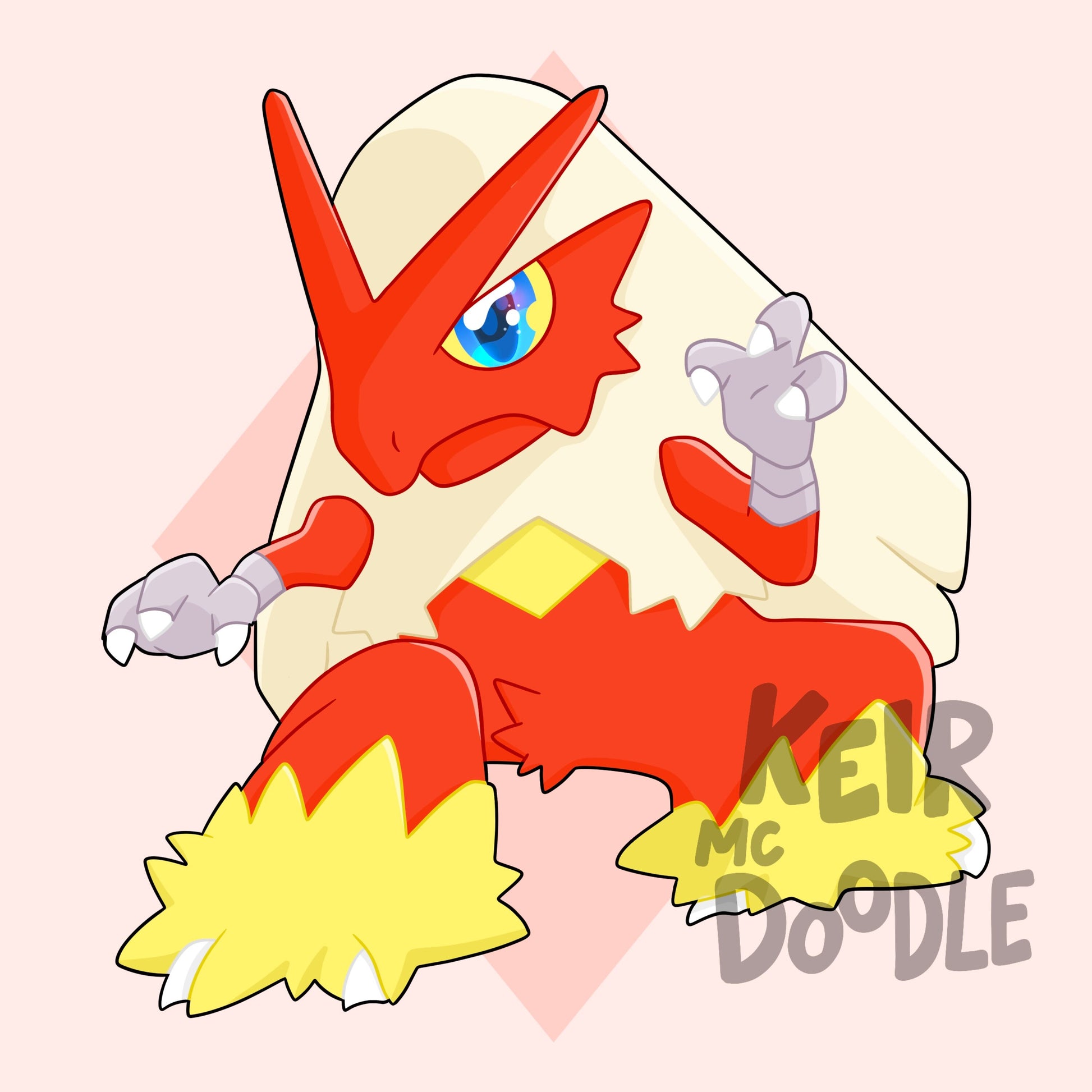 Blaziken Vinyl Sticker - Pokemon Sticker - Weatherproof Die Cut Sticker - Cute Pokemon Sticker