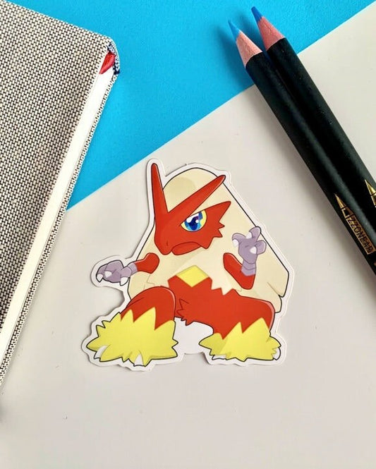 Blaziken Vinyl Sticker - Pokemon Sticker - Weatherproof Die Cut Sticker - Cute Pokemon Sticker