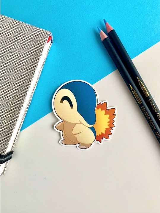 Johto Starters Vinyl Sticker Set - Pokemon Sticker - Weatherproof Die Cut Sticker - Cyndaquil Totodile Chikorita Pokemon Sticker