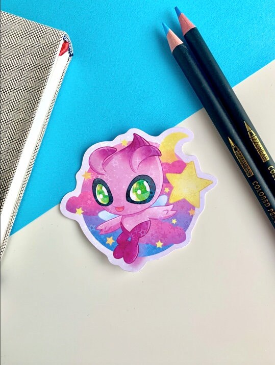 Shining Legends Vinyl Sticker Set - Pokemon Sticker - Weatherproof Die Cut Sticker - Cute Mew Jirachi Celebi Pokemon Sticker