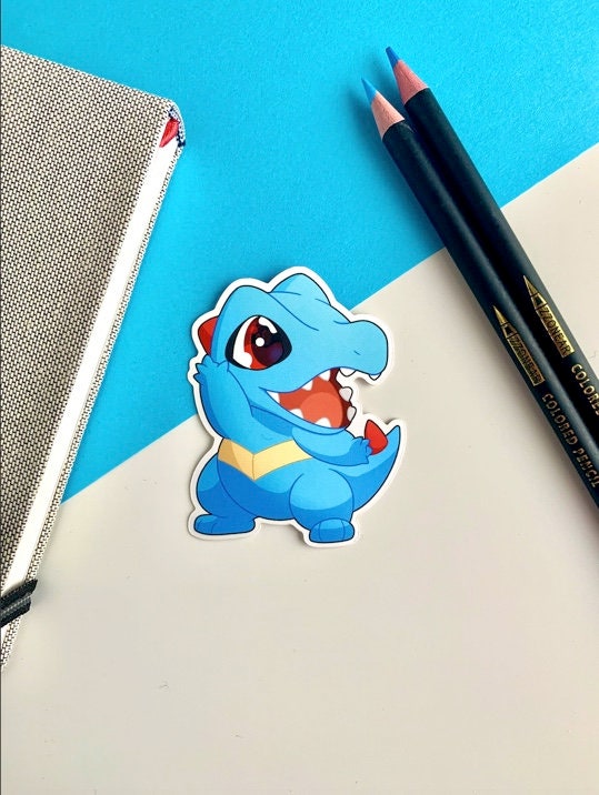 Johto Starters Vinyl Sticker Set - Pokemon Sticker - Weatherproof Die Cut Sticker - Cyndaquil Totodile Chikorita Pokemon Sticker