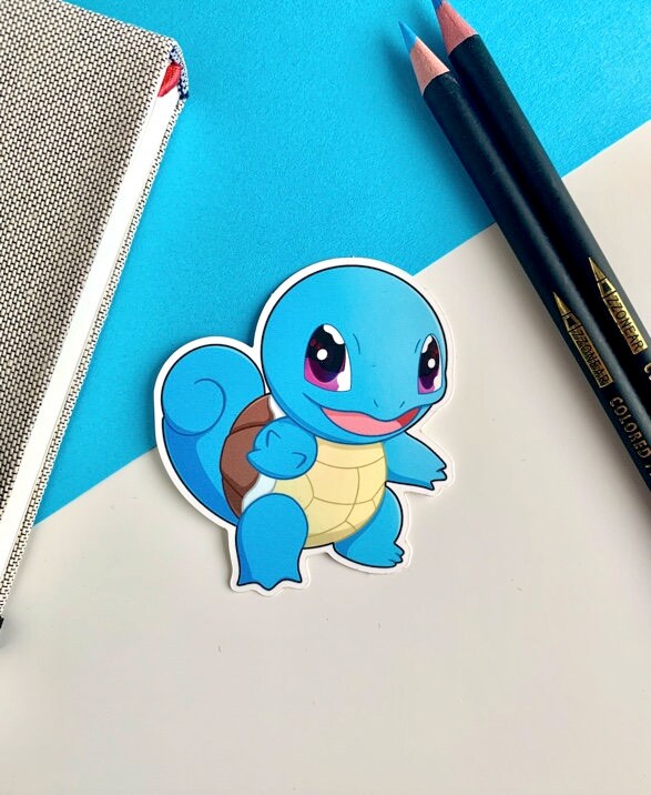 Kanto Starters Vinyl Sticker Set - Pokemon Sticker - Weatherproof Die Cut Sticker - Cute Charmander Squirtle Bulbasaur Pokemon Sticker