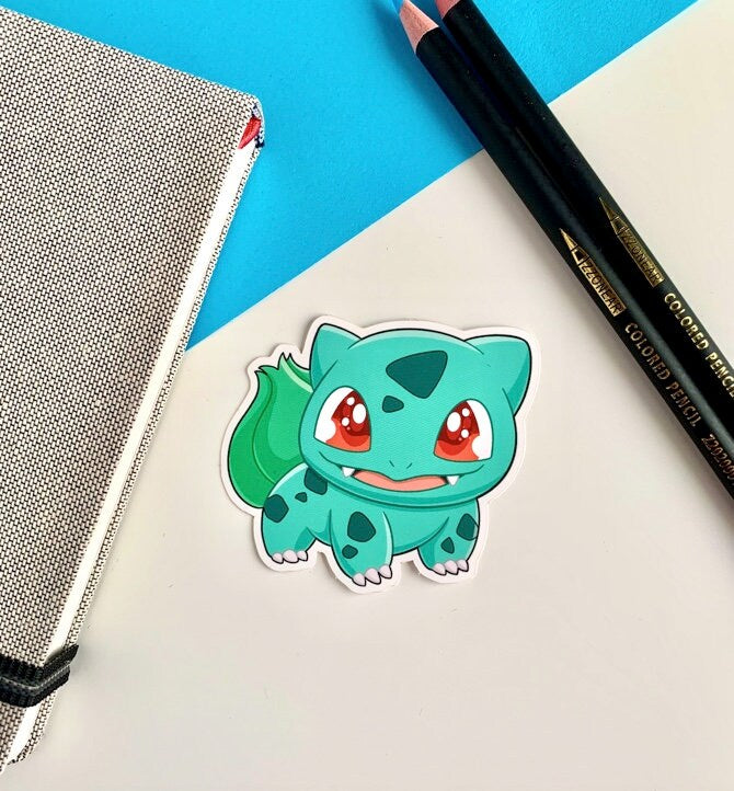 Kanto Starters Vinyl Sticker Set - Pokemon Sticker - Weatherproof Die Cut Sticker - Cute Charmander Squirtle Bulbasaur Pokemon Sticker