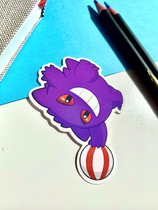 Gengar Acrobat Vinyl Sticker - Pokemon Sticker - Weatherproof Die Cut Sticker - Cute Pokemon Sticker