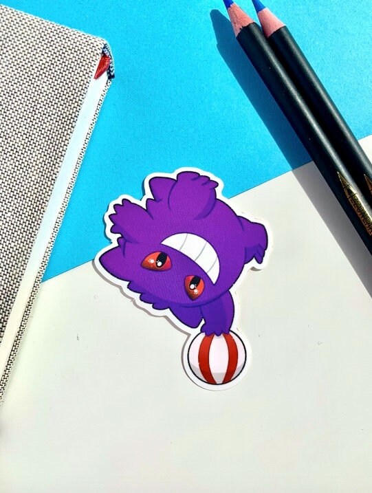 Gengar Acrobat Vinyl Sticker - Pokemon Sticker - Weatherproof Die Cut Sticker - Cute Pokemon Sticker